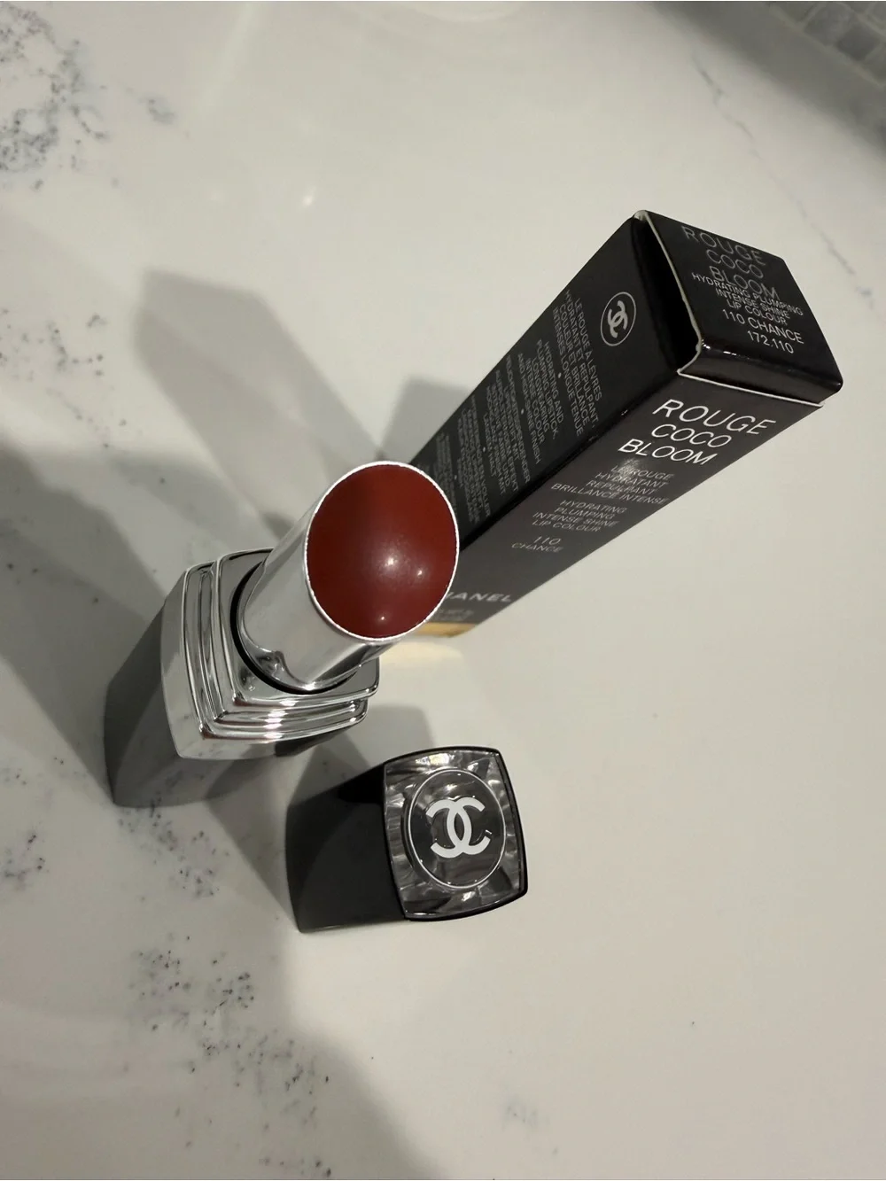 NIB CHANEL Rouge Coco Bloom Lipstick in Shade 110, Chance. Rare find!